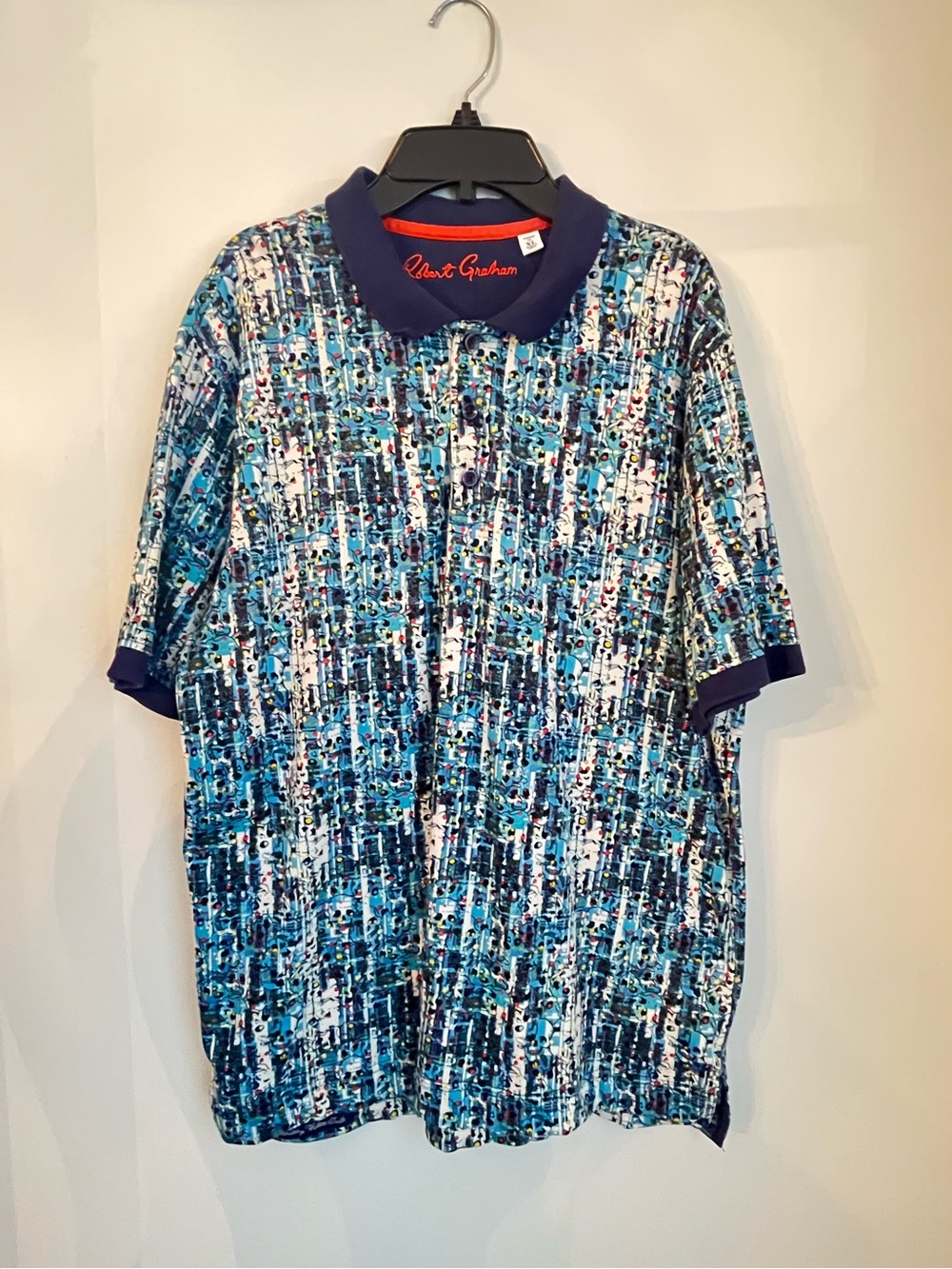 Robert Graham Men's
Pechia Pique Skull Heads Colorful Polo
Shirt Sz XL